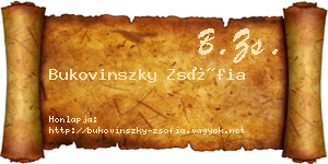 Bukovinszky Zsófia névjegykártya