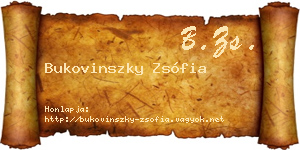 Bukovinszky Zsófia névjegykártya