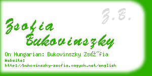 zsofia bukovinszky business card